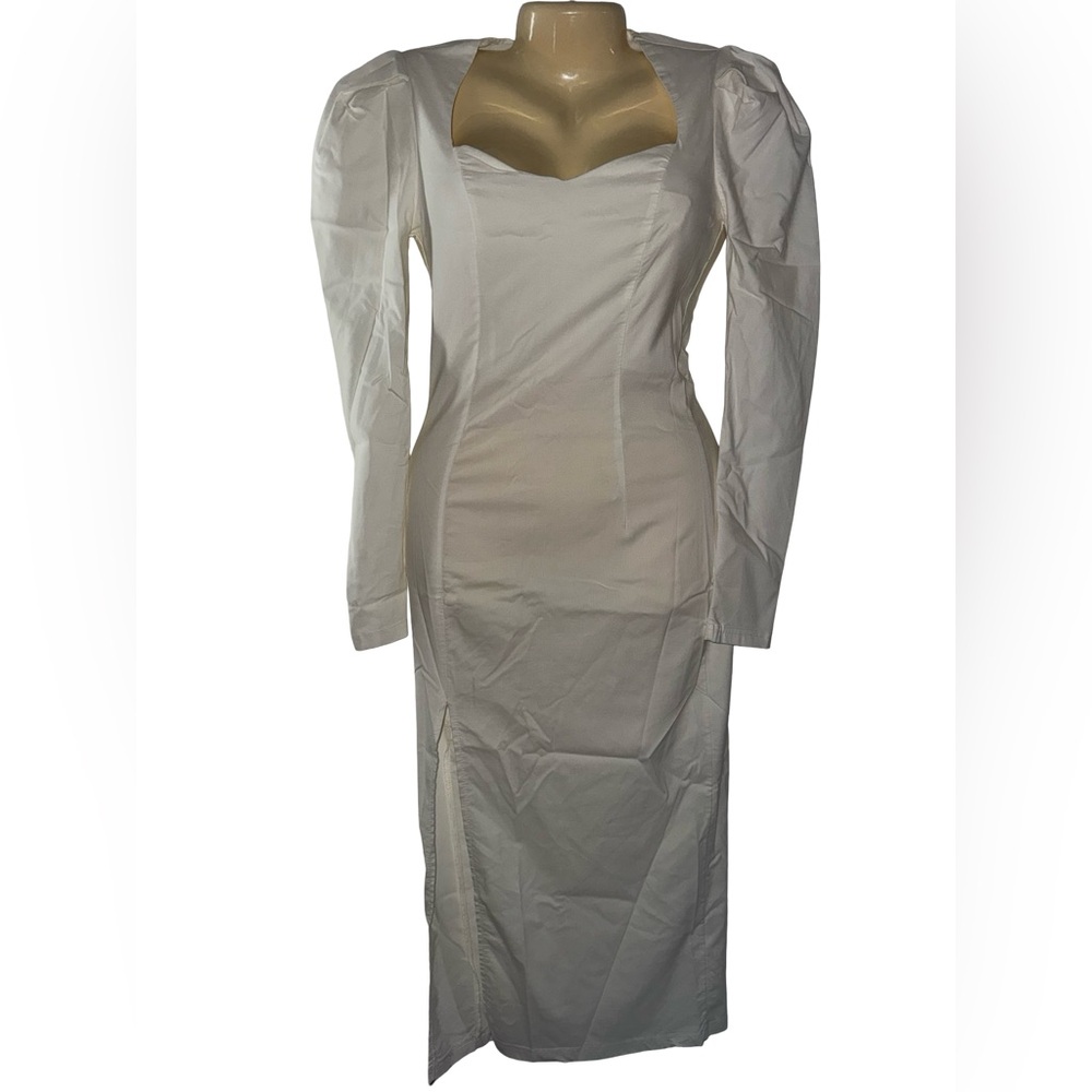 Elegant White Long Sleeve Dress